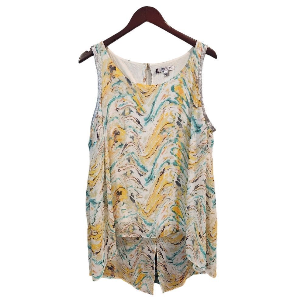 Jennifer Lopez Multicolor Sleveless Blouse Top 1X Women's